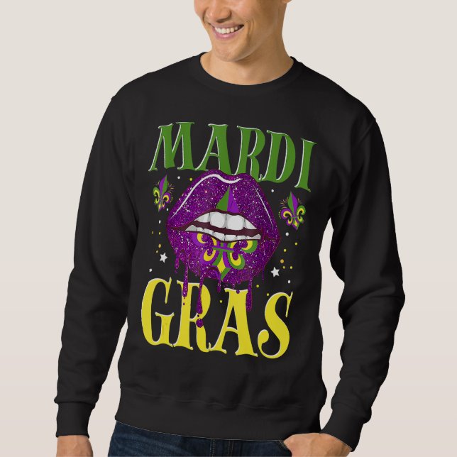 Moletom Carnaval de Mardi Gras, Costume Purple Amp Dourado (Frente)