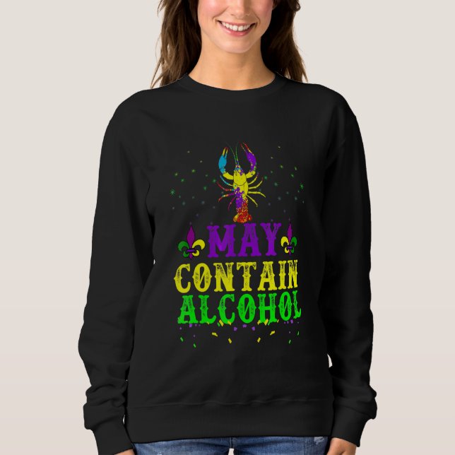 Moletom Carnaval Engraçado Pode Conter Álcool Mardi Gras (Frente)
