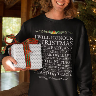 Moletom Carol Scrooge de Natal Citação Charles Dickens T-