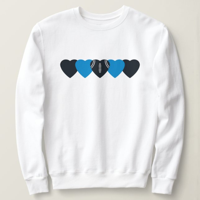 Moletom Carolina Panthers Heart Football (Frente do Design)