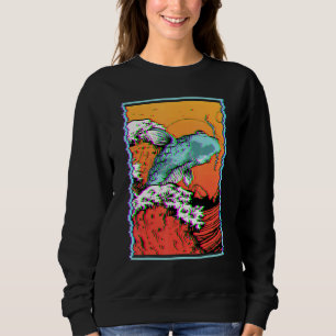 Moletom Carpa Peixe Koi Pescaria Japonesa Grande Onda Kana