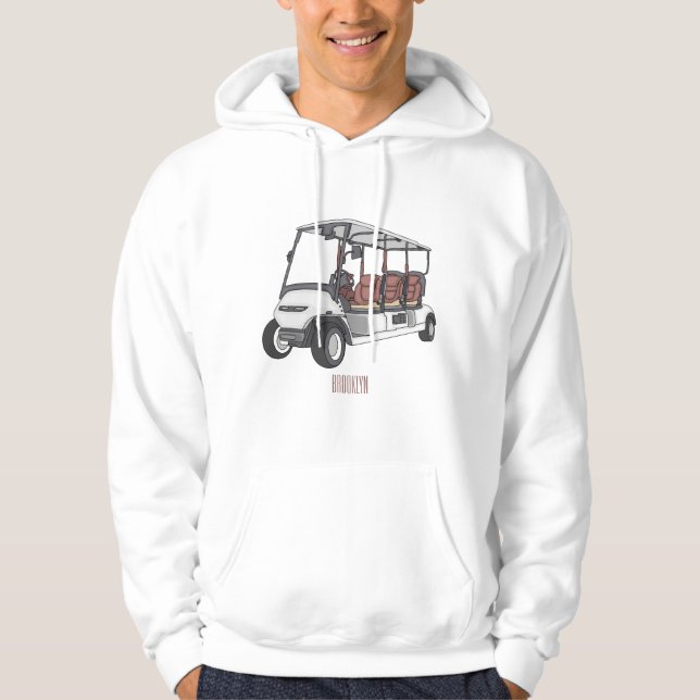Moletom Carrinho de golfe / desenho animado de buggy de go (Frente)