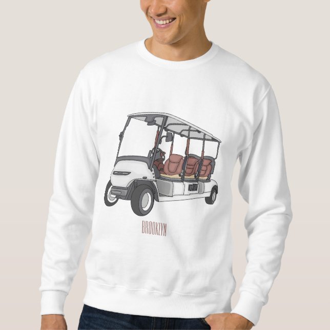 Moletom Carrinho de golfe / desenho animado de buggy de go (Frente)