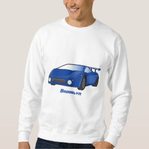 Moletom Carro desportivo azul com ilustração de airfoil 