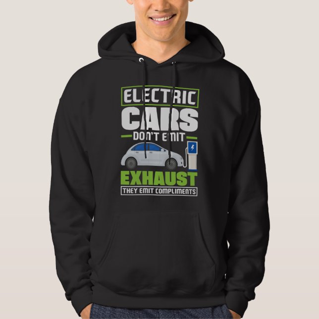 Moletom Carros Elétricos emitem elogios Veículo Elétrico a (Frente)
