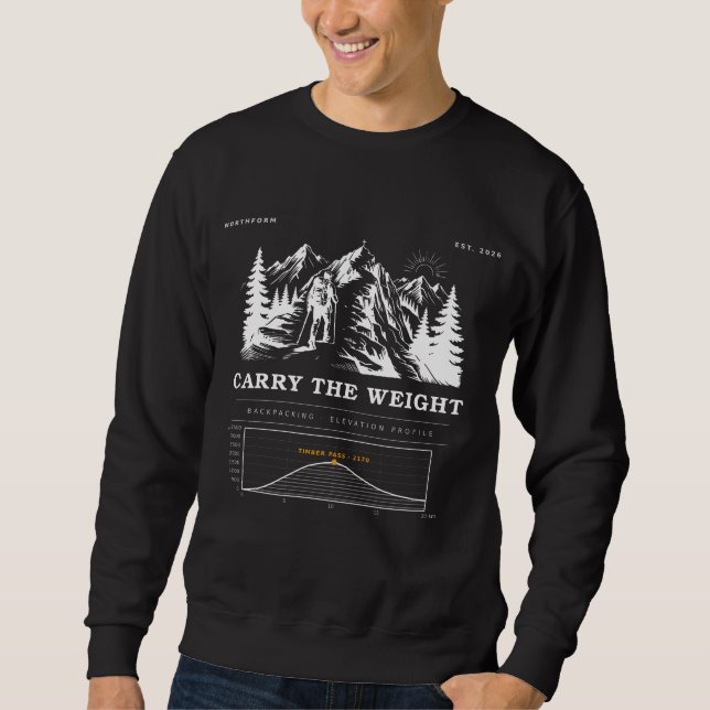 Moletom Carry The Weight Backpacking Höhenprofil  (Frente)