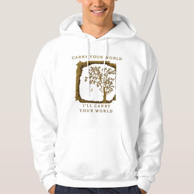 Moletom Carry Your World – Design Dourado (Frente)