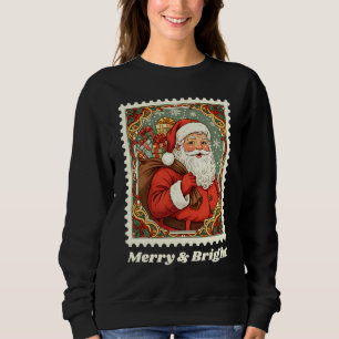 Moletom Cartaz de Natal do Papai Noel feliz e Brilho