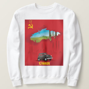 Moletom Cartaz ilustrado do mapa da URSS