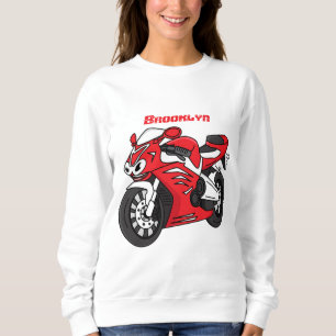 Moletom Cartografia de motocicleta vermelha-branca