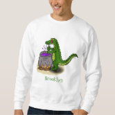 Camiseta Para Bebê Boca verde do jacaré do crocodilo dos desenhos