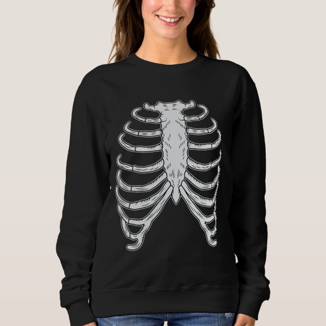 Moletom Cartografia Gaiola Humana Skeleton Bones Halloween (Frente)