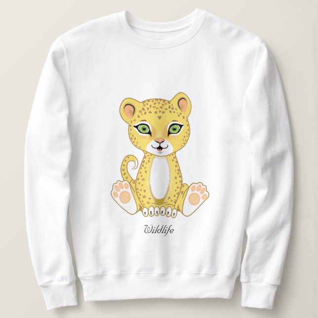 Moletom Cartoon Animal Selvagem Jovem Leopardo (Frente do Design)