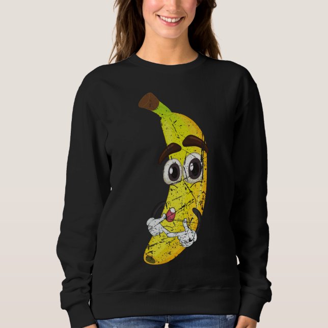 Moletom Cartoon Banana Fruta Sobre Comida Saudável Vegetar (Frente)