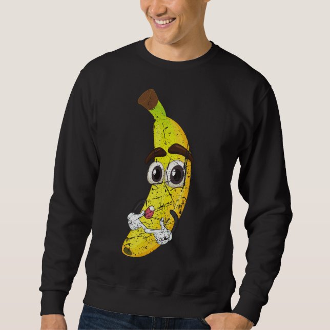 Moletom Cartoon Banana Fruta Sobre Comida Saudável Vegetar (Frente)
