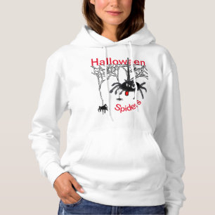Moletom Cartoon das Aranhas do Halloween. Hoodie de texto