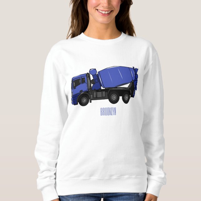 Moletom Cartoon de caminhão de transporte misto em betão (Frente)