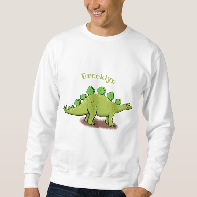 Moletom Cartoon de dinossauros de stegossauro engraçado (Frente)
