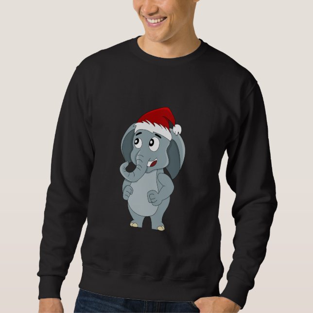 Moletom Cartoon de elefante de Natal (Frente)