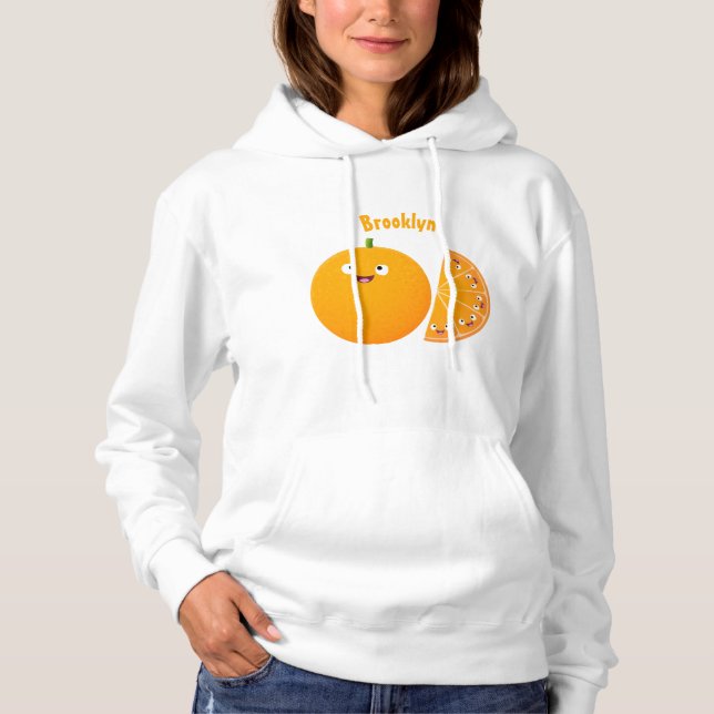 Moletom Cartoon de fruta de citros de laranja feliz (Frente)