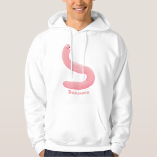 Moletom Cartoon de minhoca rosa-branca