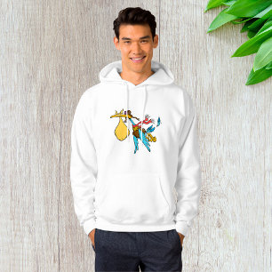 Moletom Cartoon de vitrine voadora com óculos e conjunto d