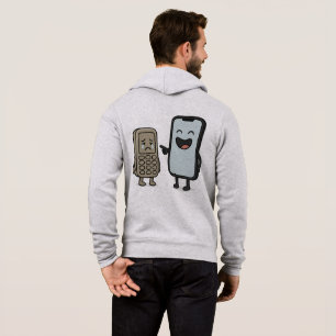 Moletom Cartoon engraçado - novo smartphone vs telefone an