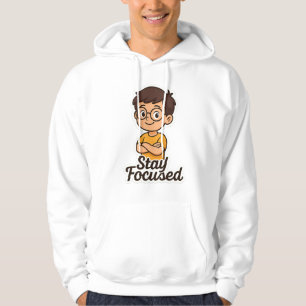 Moletom Cartoon Kid Sticker com Óculos - "Fique concentrad