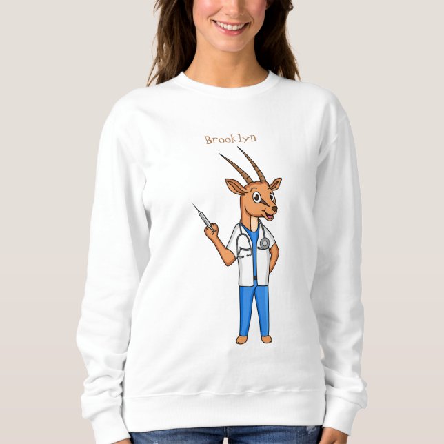 Moletom Cartoon médico de antílope Gemsbok (Frente)