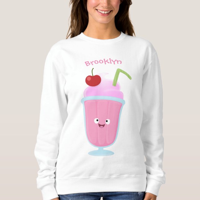 Moletom Cartoon sundae de sorvete de morango (Frente)