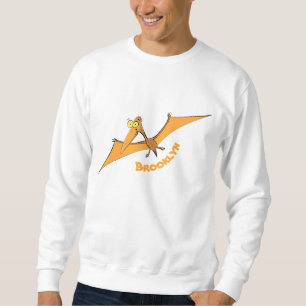 Moletom Cartoon voador de pterodátilo, cor de laranja giro
