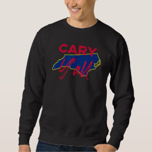 Moletom Cary North Carolina Yall Nc Pride State Map Cute