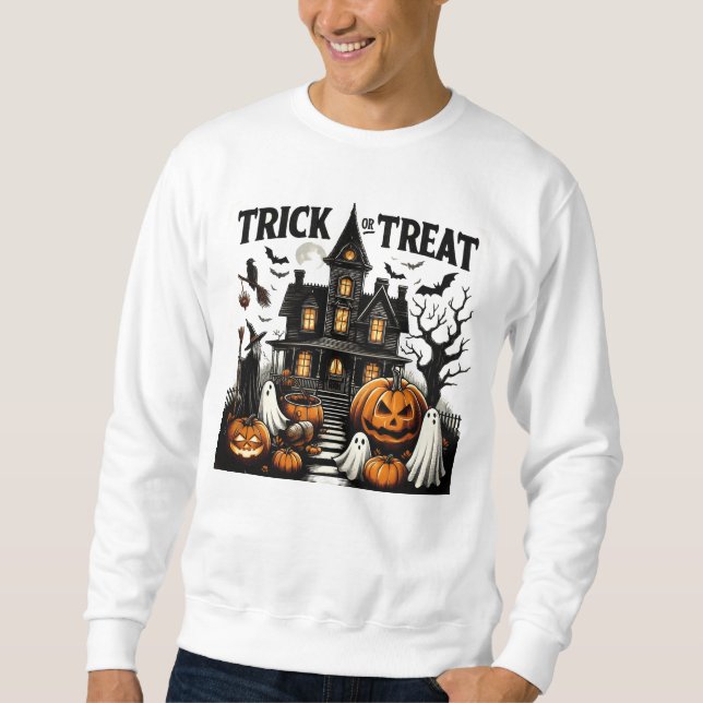 Moletom Casa assombrada com abóboras e fantasmas! (Frente)