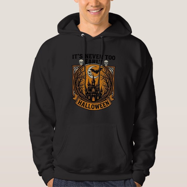 Moletom Casa Assombrada de Halloween Nunca Muito Cedo Morc (Frente)