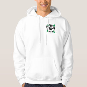 MOLETOM CASACO A CAPUZ BRANCO DESENHO ABUJA DESPORTO