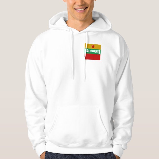 MOLETOM CASACO A CAPUZ BRANCO DESENHO CALIFORNIA EUA (Frente)