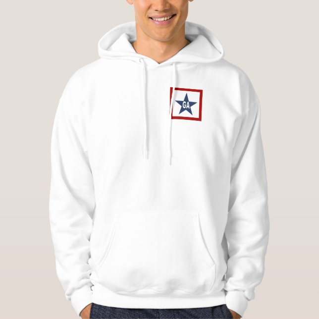 MOLETOM CASACO A CAPUZ BRANCO   DESENHO GEORGIA EUA (Frente)