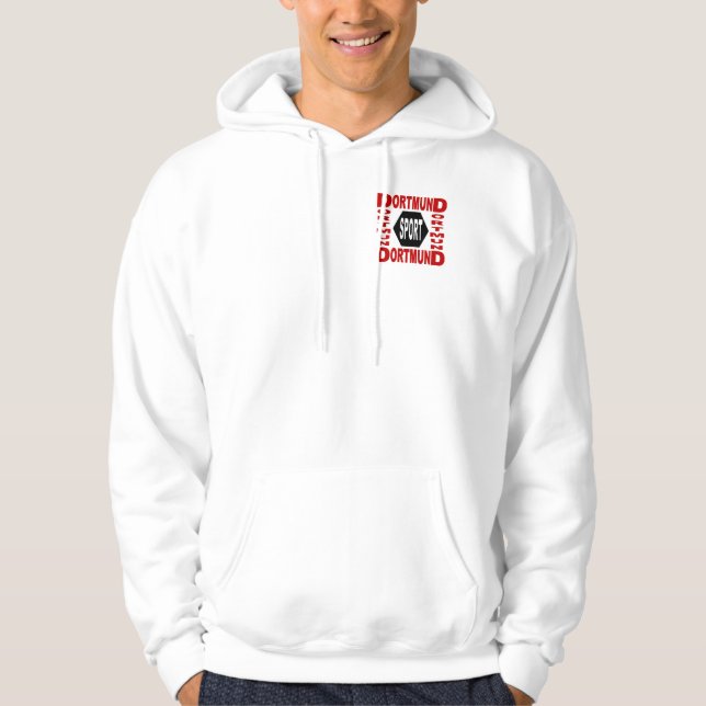 MOLETOM CASACO ACAPUCHE BRANCO DESENHO DORTMUND ALEMANHA (Frente)