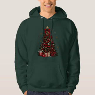 Moletom Casaco com Capuz de Árvore de Natal Aconchegante