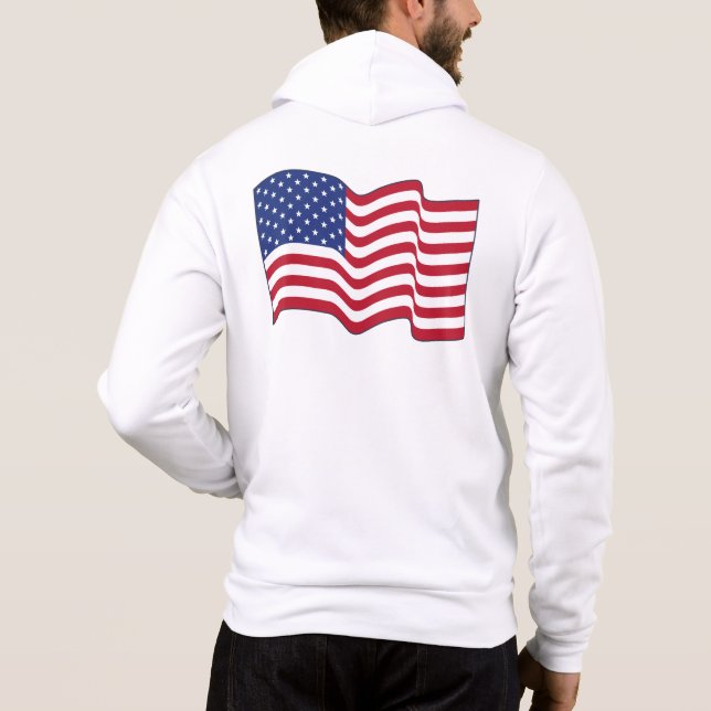 Moletom Casaco com Capuz de Bandeira Americana Clássica (Verso)