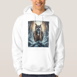 Moletom Casaco com Capuz de Coruja na Floresta Nevada Unis