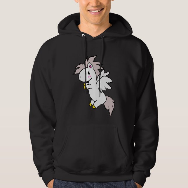 Moletom Casaco com Capuz Pequeno Pegasus Branco (Frente)