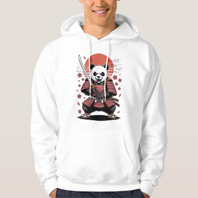 Moletom Casaco com Capuz Samurai Urso Masculino (Frente)