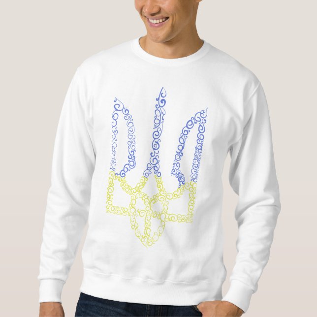 Moletom Casaco da Ucrânia do modelo espiral tridente de ar (Frente)