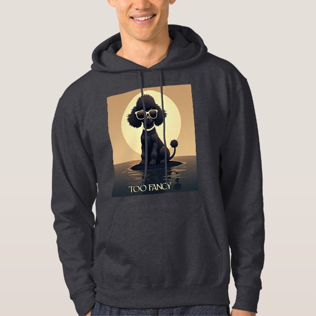 Moletom Casaco de Cão com Capuz de Moda Poodle Muito Chiqu (Frente)