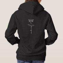Casaco Preto Elegante 'Jesus' Coroa Moda Streetwea