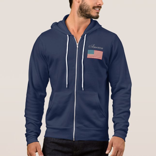 Moletom Casaco Vintage Bandeira Americana (Frente)
