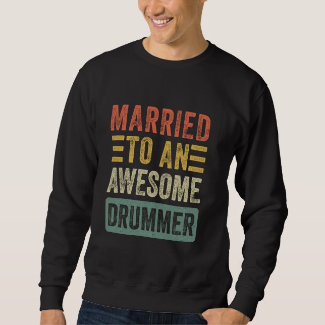 Moletom Casado com uma Esposa de Marido Engraçado de Drumm (Frente)
