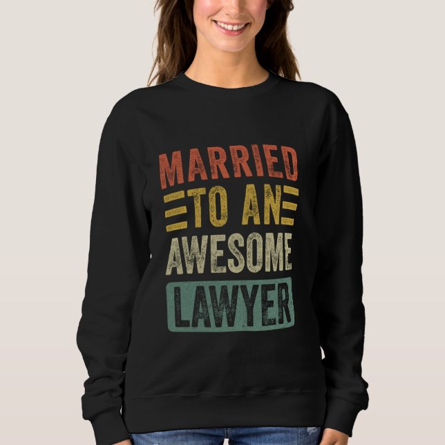 Moletom Casado com uma Esposa do Marido Engraçado do Advog (Frente)