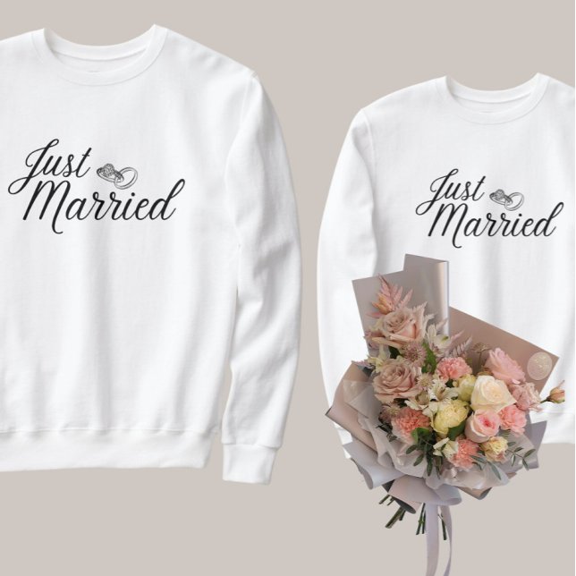 Moletom Casais de lua de mel do Groom (Just Married couples shirts matching)